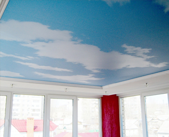 Пример потолка Небо для гостиной 18 м²